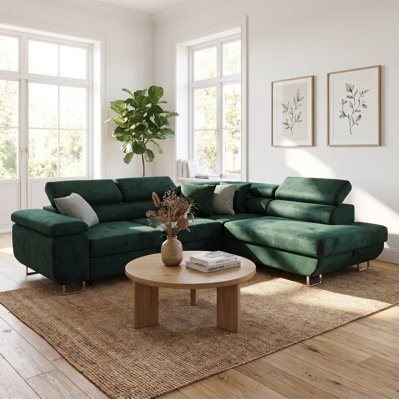 NAROŻNIK ASTON prawy 275X202  Monolith 37 zielony-od ręki