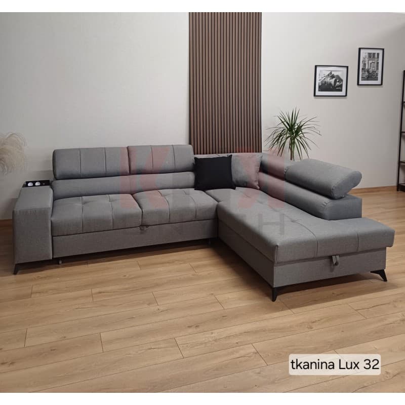 Błękitny narożnik FOKUS z USB 270x202