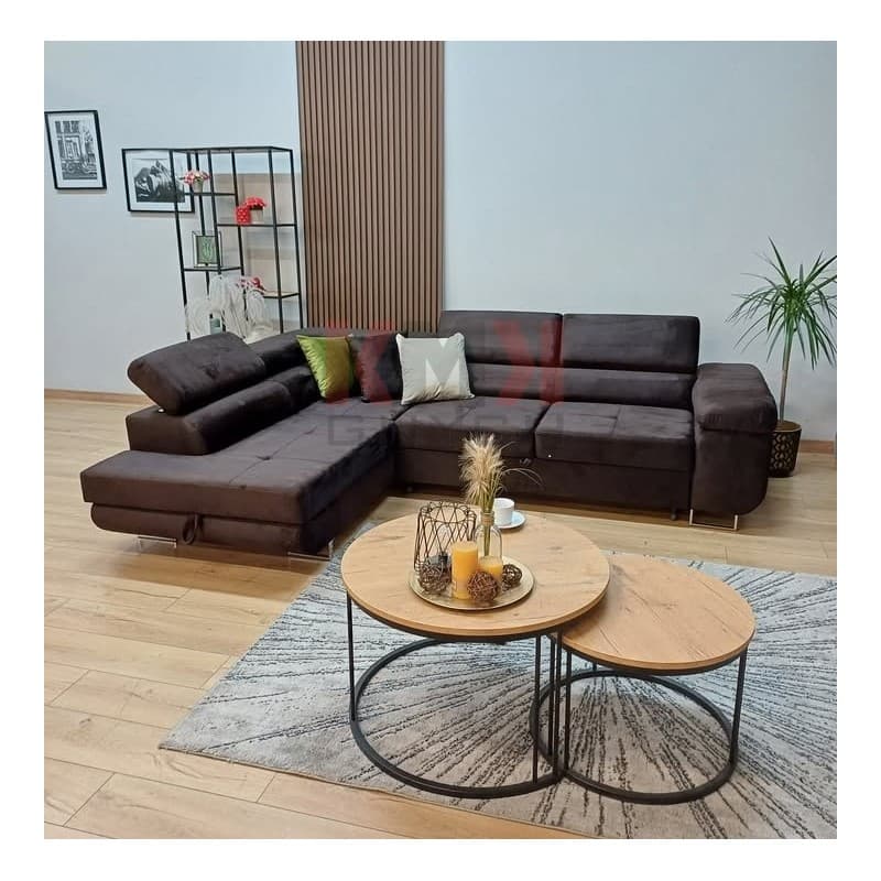 Narożnik Aston lewy 275x202 Monolith 29 ciemny brąz od ręki