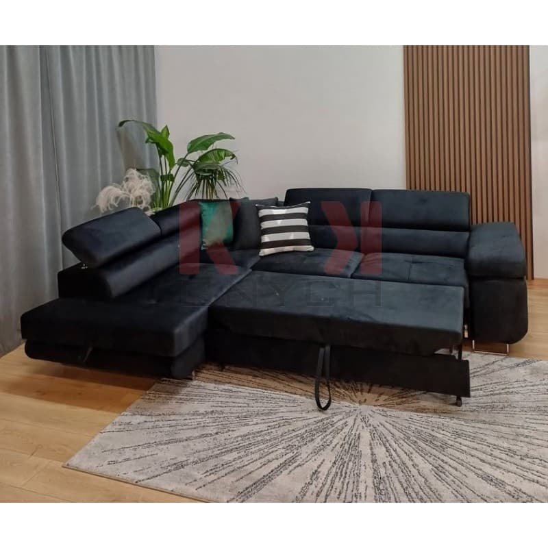 Narożnik Aston lewy 275x202 cm Monolith 99 czarny-od ręki